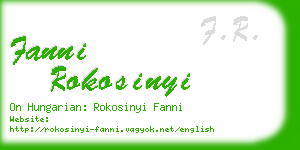 fanni rokosinyi business card